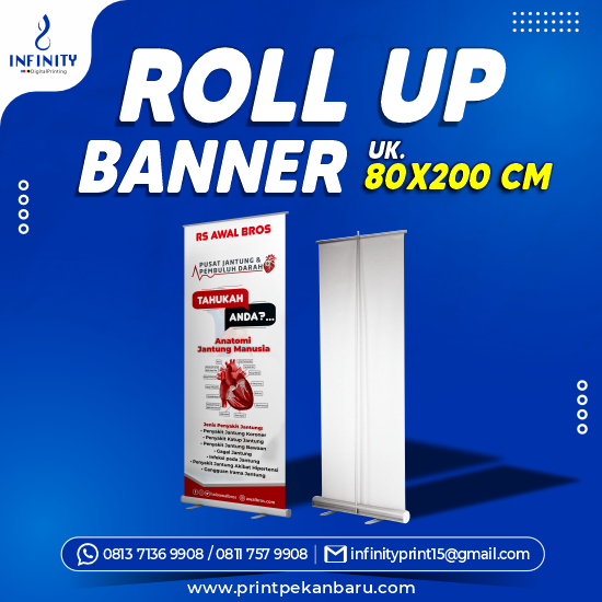 Roll Up Banner 80 x 200 cm + Kaki Cetak Aja